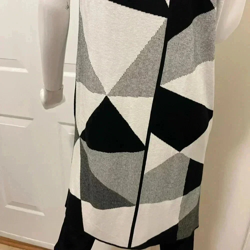 Lafayette 148 long vest Plaid Print leather edges Knee-length brand new with tag - Picture 13 of 13